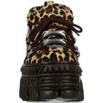 Brown Leopard New Rock Fire Platform Shoes