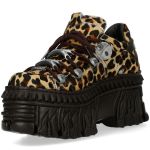 Brown Leopard New Rock Fire Platform Shoes