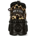 Chaussures Plateformes New Rock Fire en Léopard Marron