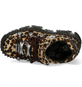 Brown Leopard New Rock Fire Platform Shoes