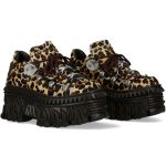 Chaussures Plateformes New Rock Fire en Léopard Marron