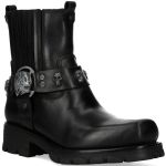 Black Itali Leather New Rock Motorcycle Ankle Boots