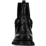 Black Itali Leather New Rock Motorcycle Ankle Boots