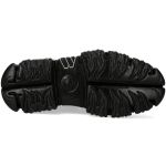 Black and Gray Leather New Rock Fire Platform Shoes