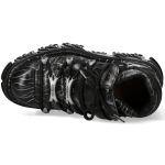 Black and Gray Leather New Rock Fire Platform Shoes