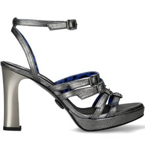 Sandales New Rock Malicia en Cuir Argenté