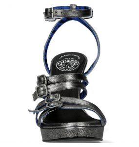 Silver Leather New Rock Malicia Sandals