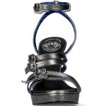 Silver Leather New Rock Malicia Sandals