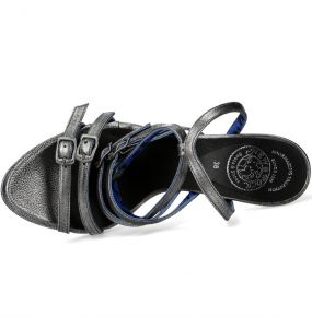 Silver Leather New Rock Malicia Sandals