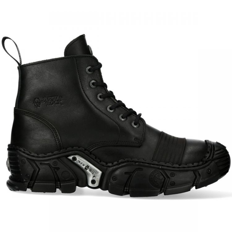 Bottines New Rock Crash en Cuir Noir