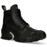Bottines New Rock Crash en Cuir Noir