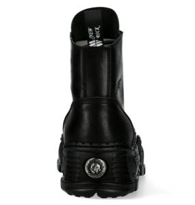 Bottines New Rock Crash en Cuir Noir