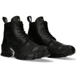 Black Leather New Rock Crash Ankle Boots