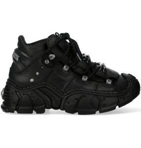 Black Leather New Rock Impact Shoes