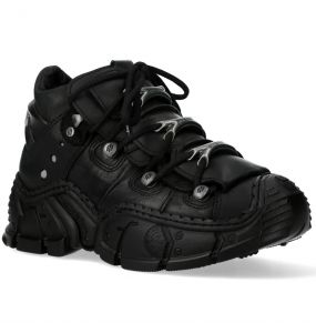 Black Leather New Rock Impact Shoes