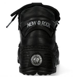 Black Leather New Rock Impact Shoes