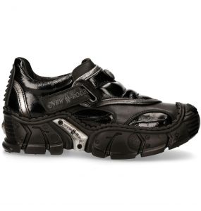Chaussures New Rock Impact en Cuir Verni Noir