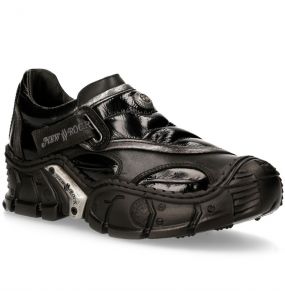 Chaussures New Rock Impact en Cuir Verni Noir