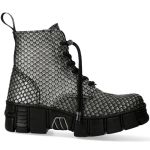 Gray Tortoise Leather New Rock Metallic Ankle Boots