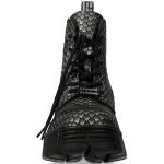 Bottines New Rock Metallic en Cuir Ecailles Gris