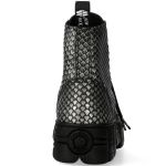 Bottines New Rock Metallic en Cuir Ecailles Gris
