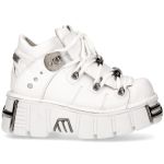 Chaussures New Rock Metallic en Cuir Napa Blanc