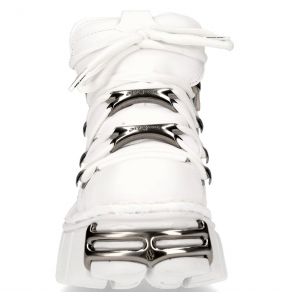 White Napa Leather New Rock Metallic Shoes