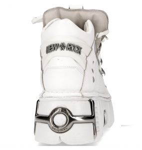 White Napa Leather New Rock Metallic Shoes