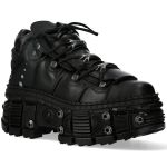 Chaussures Plateformes New Rock Tank en Cuir Noir