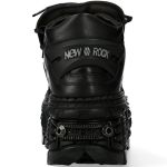 Chaussures Plateformes New Rock Tank en Cuir Noir