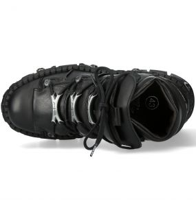 Chaussures Plateformes New Rock Tank en Cuir Noir