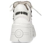 White Leather New Rock Metallic Platform Shoes