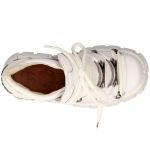 White Leather New Rock Metallic Platform Shoes