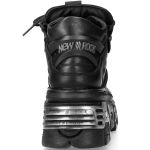 Chaussures New Rock Metallic en Cuir Itali et Nomada Noirs