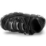 Chaussures New Rock Metallic en Cuir Itali et Nomada Noirs