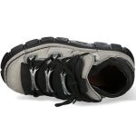 Chaussures New Rock Metallic en Nubuck Noir et Perle