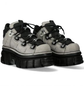 New Rock Metallic in Black and Pearl Nubuck Shoes