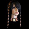 Extensions de Cheveux Rayées Noires et Sable