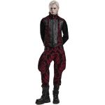 Black and Red Jacquard 'Arius' Gothic Vest