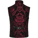 Black and Red Jacquard 'Arius' Gothic Vest