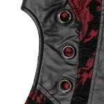 Black and Red Jacquard 'Arius' Gothic Vest