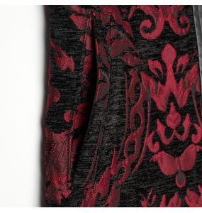 Black and Red Jacquard 'Arius' Gothic Vest