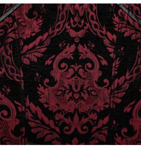 Black and Red Jacquard 'Arius' Gothic Vest