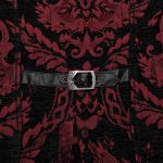 Black and Red Jacquard 'Arius' Gothic Vest