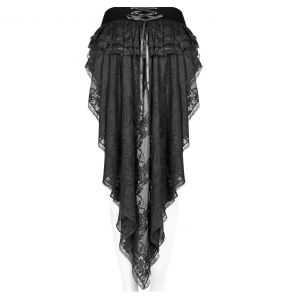 Short-Jupe Queue de Pie 'Amuria' en Velours Noir