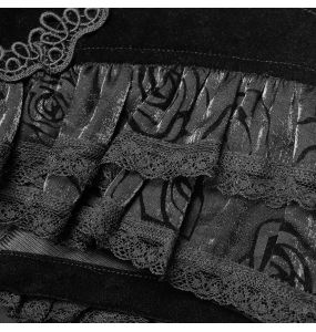 Short-Jupe Queue de Pie 'Amuria' en Velours Noir