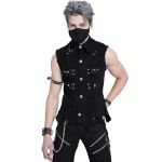 Black 'Distressed Heavy Metal' Waistcoat