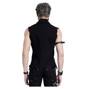 Black 'Distressed Heavy Metal' Waistcoat