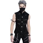 Black 'Distressed Heavy Metal' Waistcoat