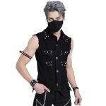 Black 'Distressed Heavy Metal' Waistcoat